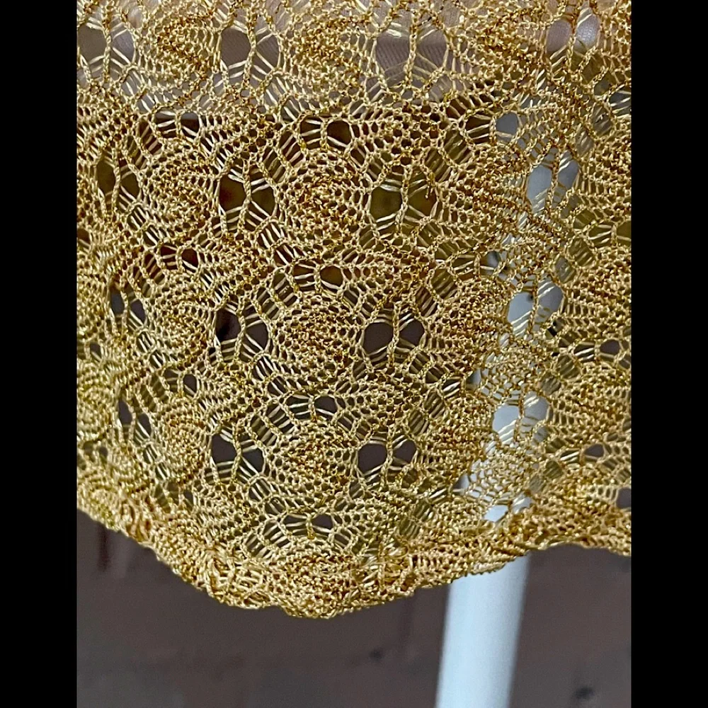 Anthropologie Papier-mâché gold spun tank top S
